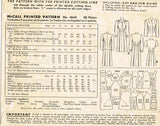 1940s Original Vintage McCall Pattern 4643 WWII Misses Dress & Jacket Sz 32 Bust