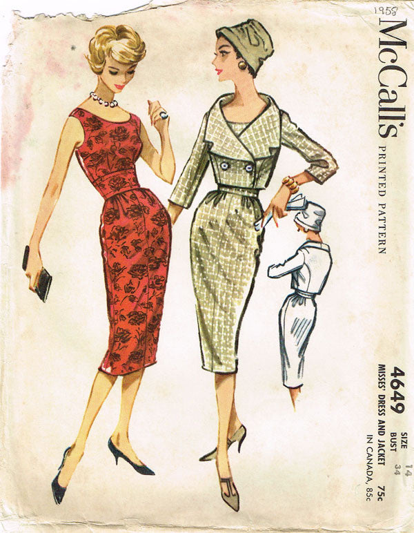 1950s Vintage Misses Cocktail Dress Uncut 1958 McCalls Sewing Pattern Vintage4me2 1950s Vintage Misses Cocktail Dress Uncut 1958 McCalls Sewing Pattern Vintage4me2