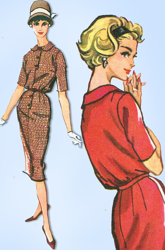 1950s Original Vintage McCalls Pattern 4659 Misses Blouson Dress Sz 34 Bust
