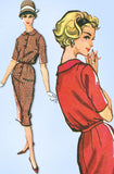 1950s Original Vintage McCalls Pattern 4659 Misses Blouson Dress Sz 34 Bust