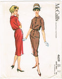 1950s Original Vintage McCalls Pattern 4659 Misses Blouson Dress Sz 34 Bust