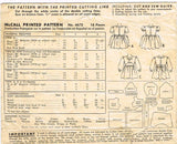 1940s Vintage McCall Sewing Pattern 4672 Toddler Girls Dress and Panties Size 6 - Vintage4me2