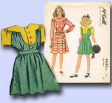 1940s Vintage McCall Sewing Pattern 4682 WWII Girls Shirtwaist Dress Size 14 - Vintage4me2