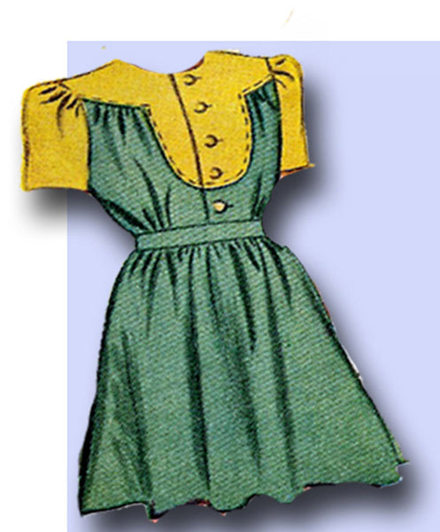 1940s Vintage McCall Sewing Pattern 4682 WWII Girls Shirtwaist Dress Size 14 - Vintage4me2