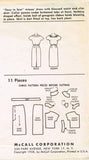 1950s Vintage McCalls Sewing Pattern 4707 Easy Misses Street Dress Size 12 32B