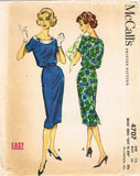 1950s Vintage McCalls Sewing Pattern 4707 Easy Misses Street Dress Size 12 32B