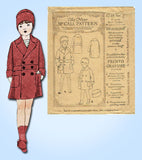 1920s Vintage McCall Sewing Pattern 4748 Baby Boys Double Breasted Coat Size 2
