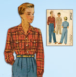 1940s Vintage McCalls Sewing Pattern 4776 WWII Toddler Boys Shirt & Slacks Sz 6