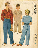 1940s Vintage McCalls Sewing Pattern 4776 WWII Toddler Boys Shirt & Slacks Sz 6