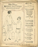 1920s Vintage McCall Sewing Pattern 4811 Uncut Little Girls Flapper Dress Sz 12 - Vintage4me2