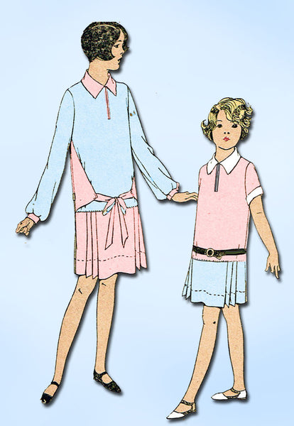 1920s Vintage McCall Sewing Pattern 4811 Uncut Little Girls Flapper Dress Sz 12 - Vintage4me2