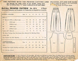 1940s Vintage McCall Sewing Pattern 4816 WWII Little Girls Slacks or Trousers 10