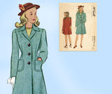 McCall 4843: 1940s Uncut Little Girls WWII Coat Sz 10 Vintage Sewing Pattern