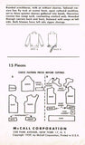 1950s Vintage McCalls Sewing Pattern 4896 Uncut Misses Blouse or Jacket Sz 32 B