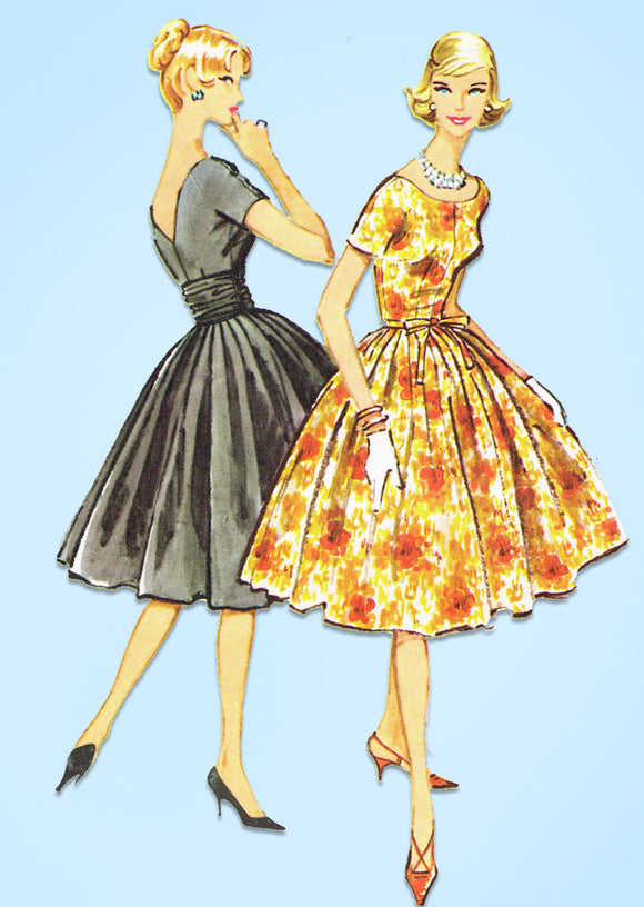 1950s Vintage McCalls Sewing Pattern 4918 Easy Misses Cocktail Dress Size 32 B