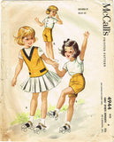1950s Vintage McCalls Sewing Pattern 4944 Helen Lee Girls Sports Separates Sz 4