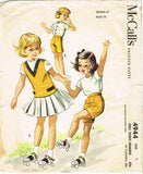 1950s Vintage McCalls Sewing Pattern 4944 Helen Lee Girls Sports Separates Sz 6