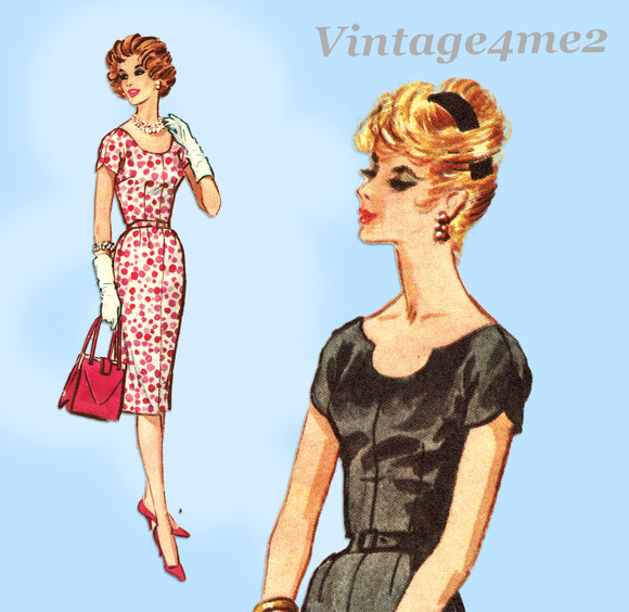 McCall's 4947: 1950s Misses Instant Cocktail Dress Sz 36B Vintage Sewing Pattern