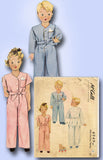 1940s Vintage McCall Sewing Pattern 4949 WWII Toddler Boys & Girls Pajamas Sz 2 - Vintage4me2