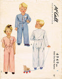 1940s Vintage McCall Sewing Pattern 4949 WWII Toddler Boys & Girls Pajamas Sz 1 -Vintage4me2