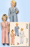 1940s Vintage McCall Sewing Pattern 4949 WWII Toddler Boys & Girls Pajamas Sz 1 -Vintage4me2