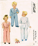 1940s Vintage McCall Sewing Pattern 4949 WWII Pajamas Boys Girls Child Size 6 - Vintage4me2