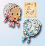 1940s Vintage McCall Sewing Pattern 4964 Sweet WWII Infant Layette Set w Bonnet