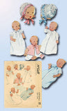 1940s Vintage McCall Sewing Pattern 4964 Sweet WWII Infant Layette Set w Bonnet