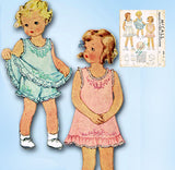 1930s Original Vintage McCall Sewing Pattern 499 Baby Girls Slip & Panties Sz 4 - Vintage4me2