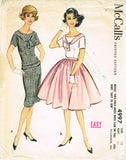 1950s Vintage McCall's Sewing Pattern 4997 Misses Two Piece Dress Size 14 34B