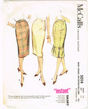1950s Vintage McCalls Sewing Pattern 5014 Misses' Instant Pencil Skirt Sz 30 W