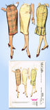 1950s Vintage McCalls Sewing Pattern 5014 Misses' Instant Pencil Skirt Sz 30 W