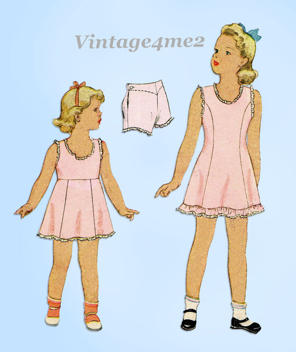 McCall 5064: 1940s Uncut WWII Girls Slip & Panties Sz 8 Vintage Sewing Pattern
