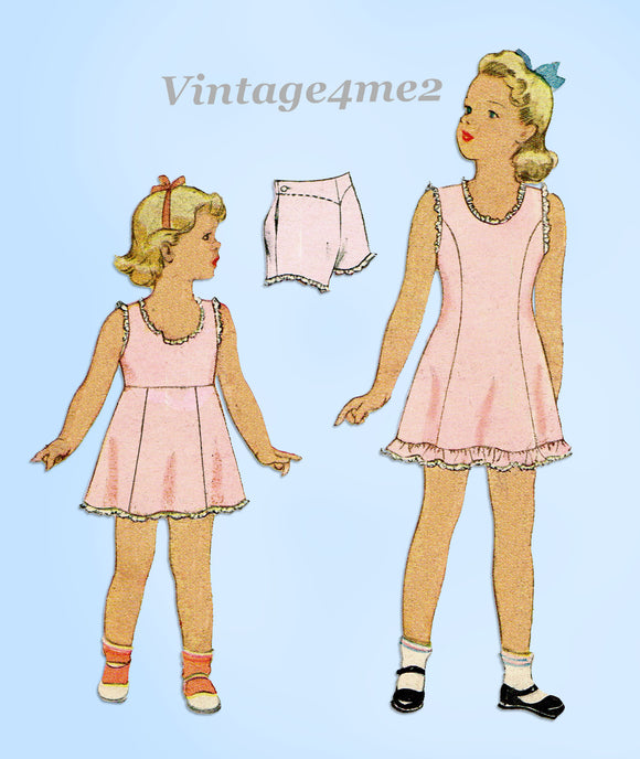 McCall 5064: 1940s Sweet WWII Girls Slip & Panties Sz 10 Vintage Sewing Pattern