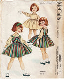 McCall 5083: 1950s Cute Helen Lee Toddler Dress Size 3 Vintage Sewing Pattern