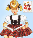 1950s Vintage McCalls Sewing Pattern 5084 Cute Toddler Girls Dress & Weskit Sz 2 - Vintage4me2