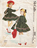 1950s Vintage McCalls Sewing Pattern 5087 Cute Helen Lee Girls Dress