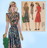1940s Vintage McCall Sewing Pattern 5108 Misses WWII Jumper Dress Sz 32 W