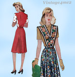 1940s Vintage McCall Sewing Pattern 5108 Uncut Misses WWII Jumper Dress Sz 32 W
