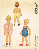 1940s Vintage Toddler Boys Romper & Jacket 1943 McCall Sewing Pattern 5131 Sz 1