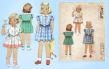 1940s Vintage McCall Sewing Pattern 5139 WWII Tiny Toddler Girls Dress Size 2