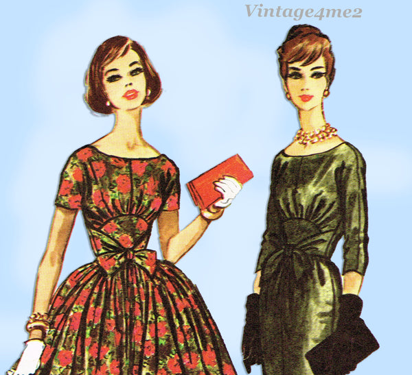 McCall 5142: 1950s Uncut Misses Cocktail Dress Size 33 B Vintage Sewing Pattern