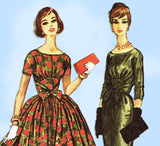 McCall 5142: 1950s Uncut Misses Cocktail Dress Size 33 B Vintage Sewing Pattern