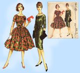 McCall 5142: 1950s Uncut Misses Cocktail Dress Size 33 B Vintage Sewing Pattern