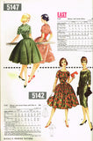 McCall 5142: 1950s Uncut Misses Cocktail Dress Size 33 B Vintage Sewing Pattern
