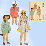 1940s ORIG Vintage McCall Sewing Pattern 5148 Toddler Girls Princess Coat Size 6 -Vintage4me2