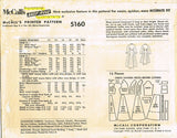 1950s Vintage McCall's Sewing Pattern 5160 Misses Flared Housecoat Size 14 34B