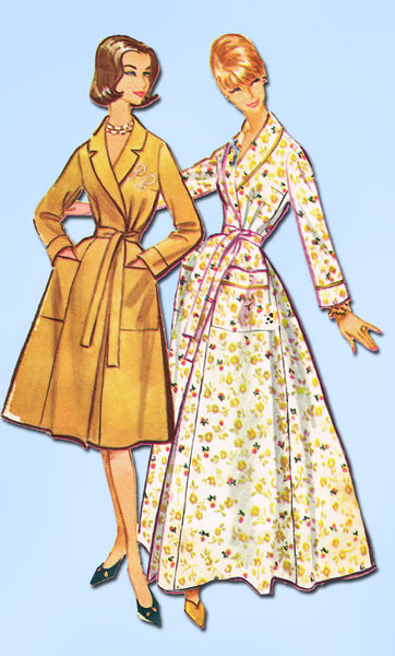 1950s Vintage McCall's Sewing Pattern 5160 Misses Flared Housecoat Size 14 34B