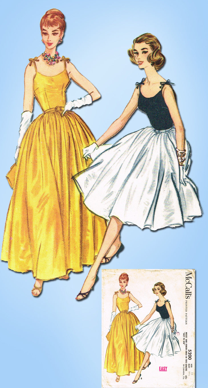 1950s Vintage McCalls Sewing Pattern 5200 Easy Misses Evening Gown Siz –  Vintage4me2