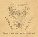 1920s Rare McCall Embroidery Transfer 522 Uncut Waist Front Eyelet Trim Motifs